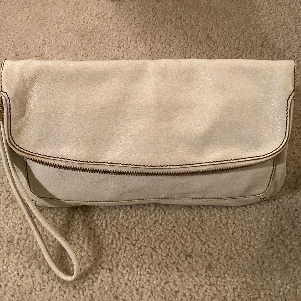 Talbots Established 1947 Cream Leather Clutch and or Wristlet NWOT